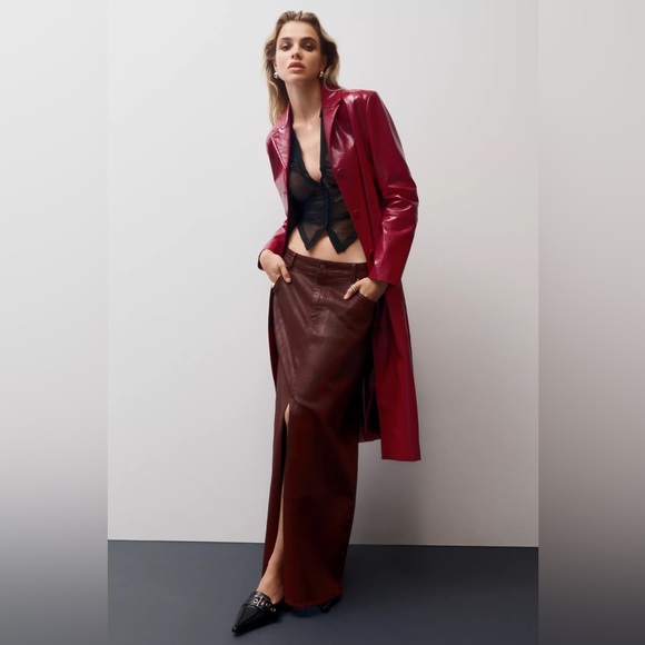 Anthropologie The Madi Front-Slit Denim Skirt by Pilcro - Picture 6 of 12